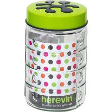 Tároló üveg 1,5L liter - Puzzle - 3 színben - új