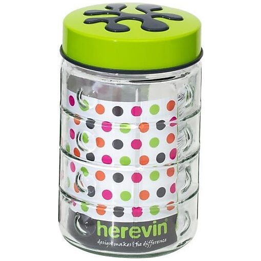 Tároló üveg 1,5L liter - Puzzle - 3 színben - új
