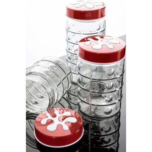 Tároló üveg 1,5L liter - Puzzle - 3 színben - új