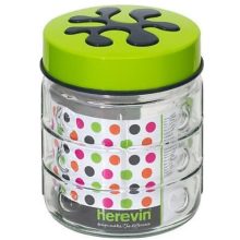 Tároló üveg 0,58 liter - PUZZLE - 3 színben - új