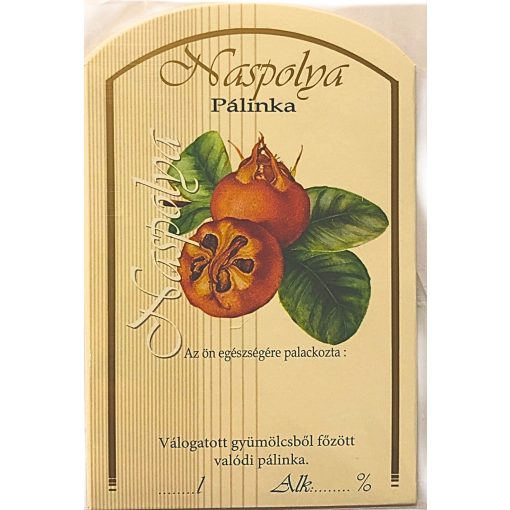 Pálinkás címke - Naspolya (nagy)