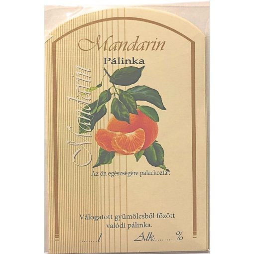 Pálinkás címke - Mandarin (nagy)